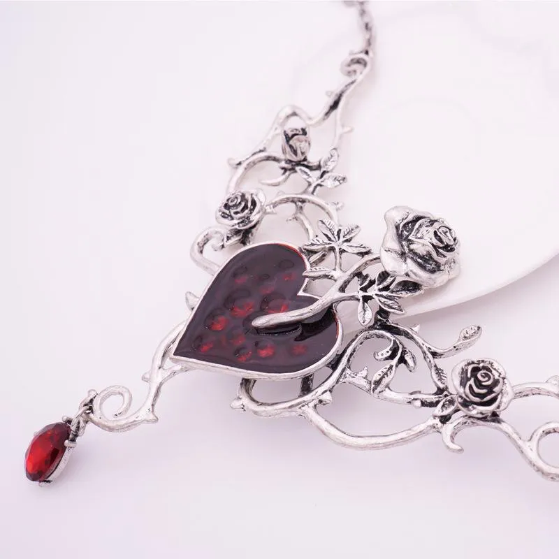 Colliers pendentifs Vinon Rose Vine Dymordage rouge Gemle Gemle Halloween Gothic Punk Temperament Enhancement Gift2967