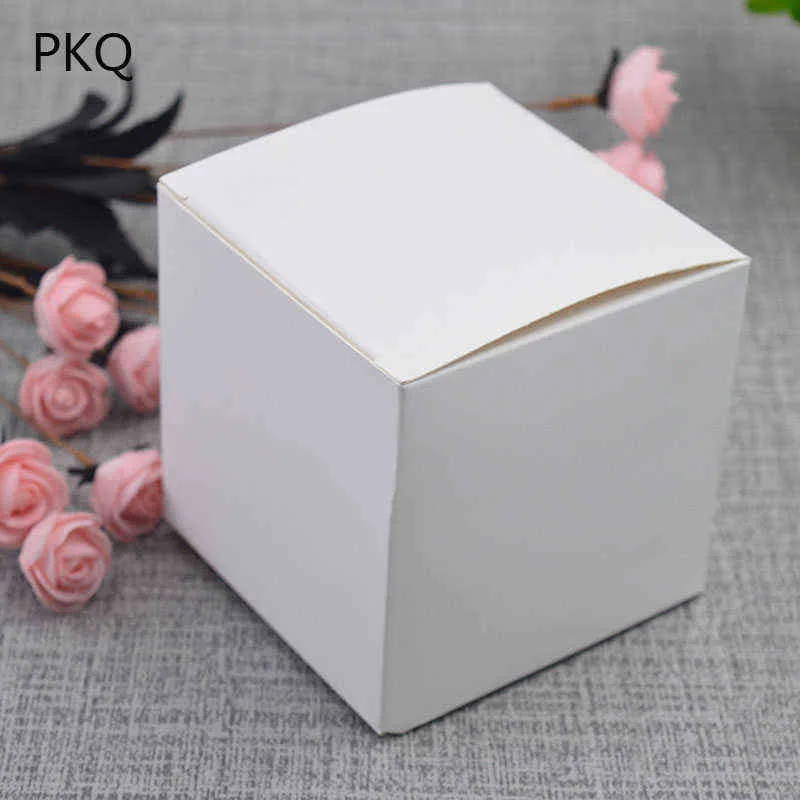 50 stuks 5X5X56X6X67X7X78X8X89X9X910X10X10cm WhiteBlackKraft Papier Vierkante Doos DIY Handgemaakte Zeepkist Karton Papier Geschenkdoos 23084599