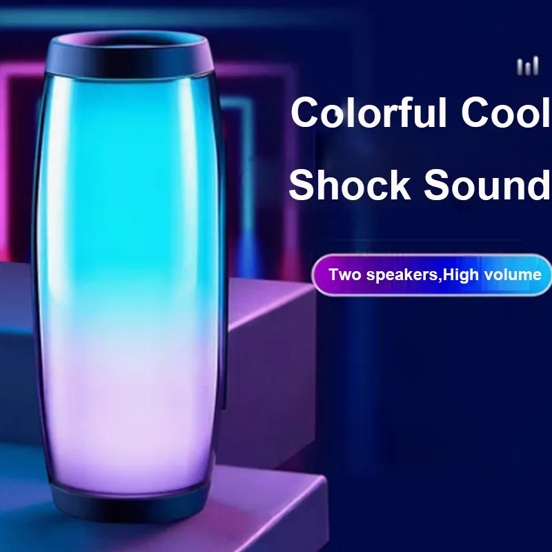 Powerful Bluetooth Boombox Wireless Speaker LED Light Support TF card AUX cable with MIC Smartphone PC Computer