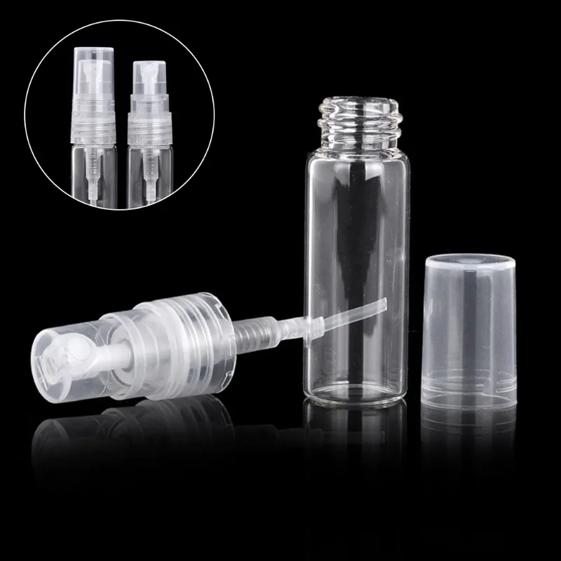 100st 3ml mini klar plastfyllningsbar sprayflaska parfym munvattenförstärkare
