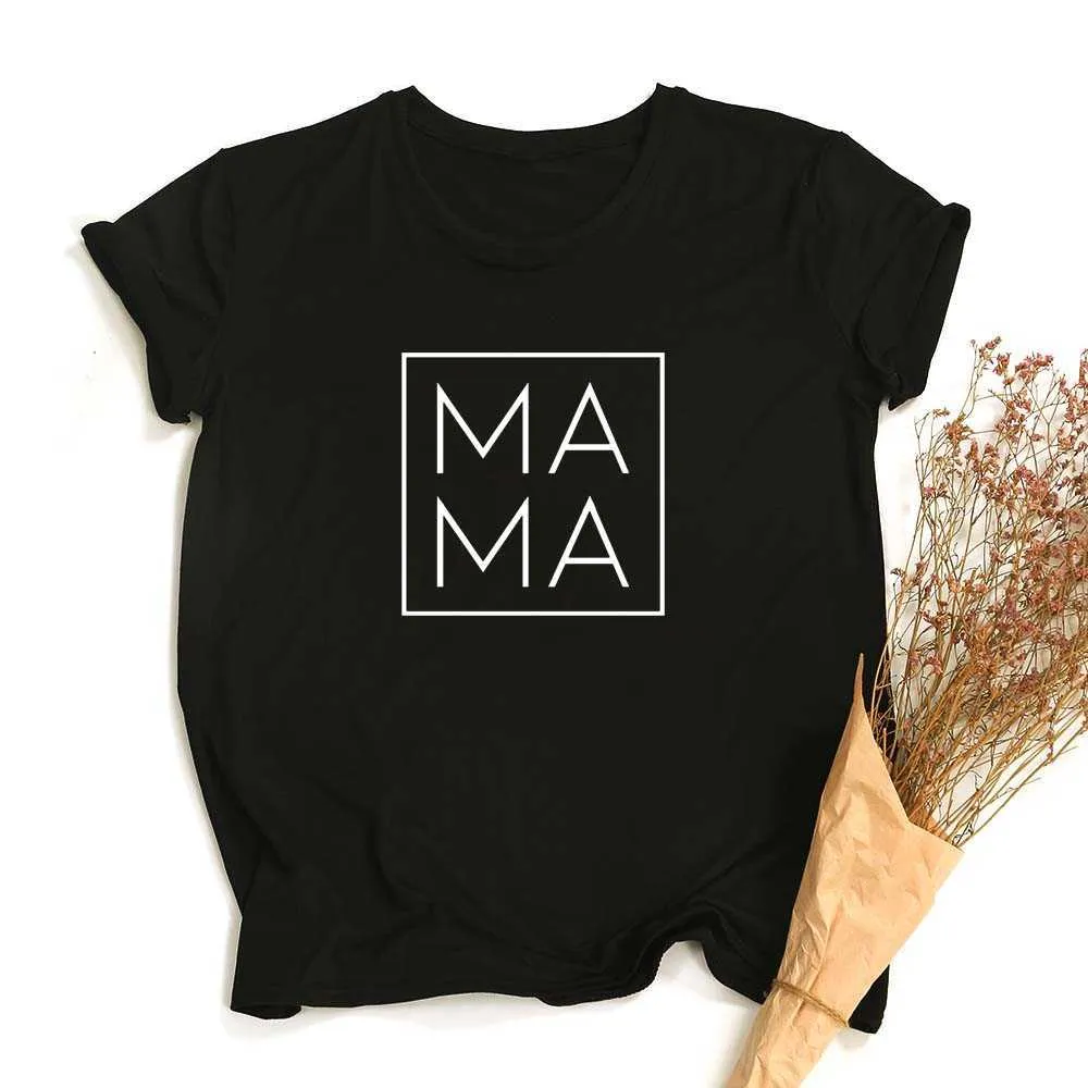 Mama Plac Drukuj Kobiety Lato T-shirt Mom Life Krótki Rękaw Graficzny Trójniki Prezent Dla Matka Kobieta Harajuku Tshirt Camisas Mujer X0621