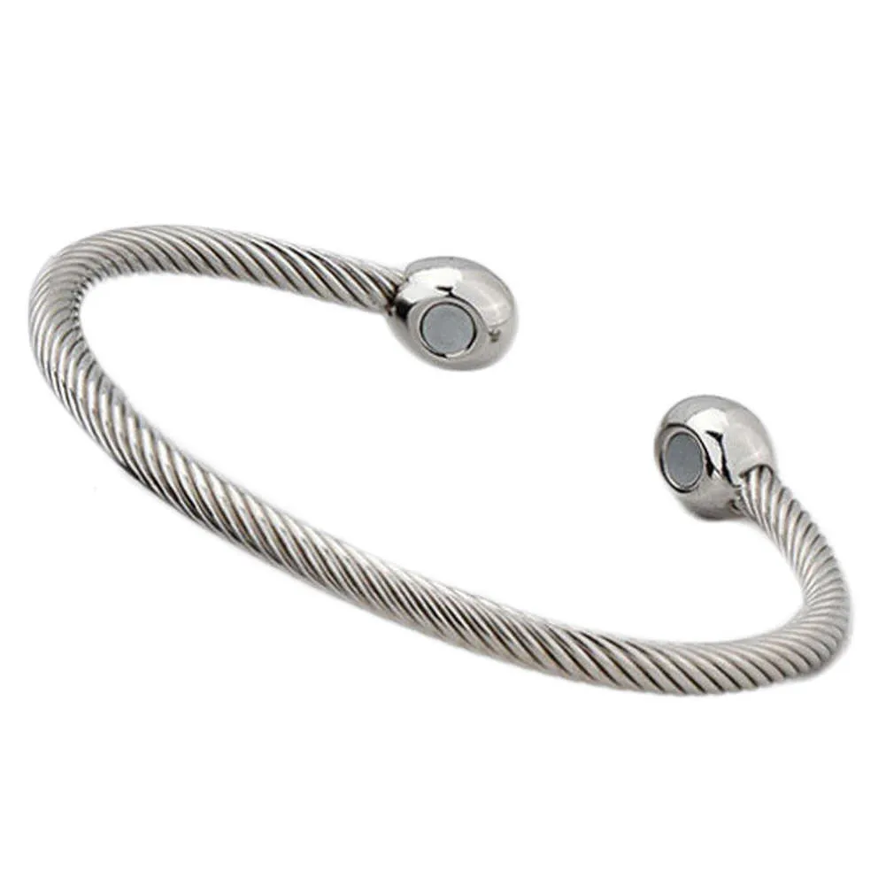 Magnet Jewelry Health Care Energy Bracelets Bangles Healing Copper Magnetic Therapy Bracelet Twisted Open Cuff Bangle Q0719