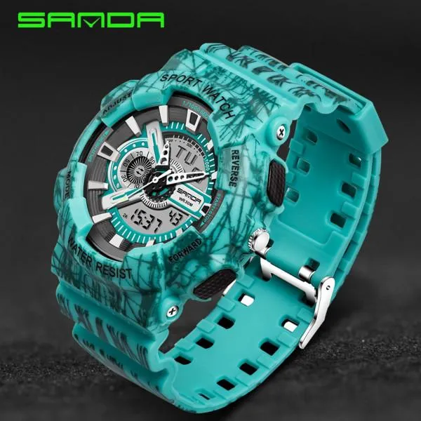 Męskie zegarki Top Sanda Digital Watche G Style Sport Wojskowy Mężczyźni Led Kwarc Digital Watch Relij Hombre Na ręce