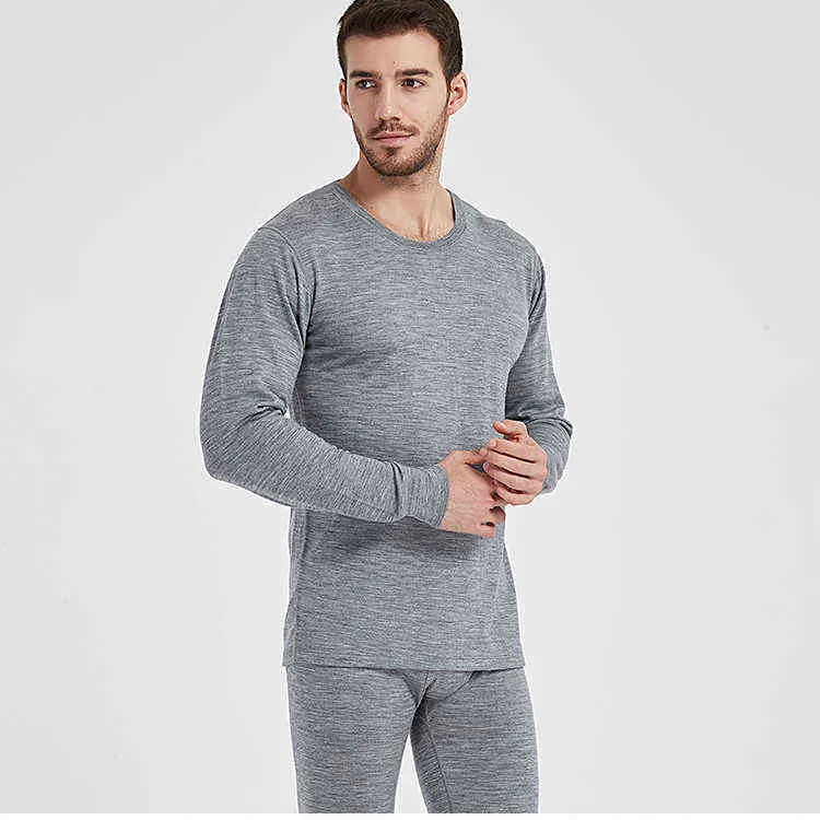 Hommes 100% laine mérinos hiver 280gsm épaisseur thermique chaud sous-vêtements ensemble dessus respirants pantalon ensemble 211108