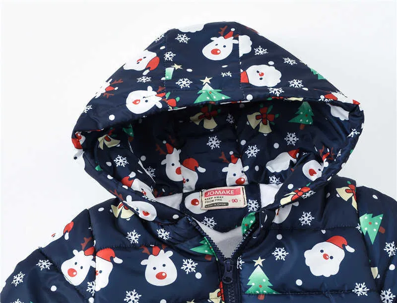 Black Friday Big Discount Garçons Filles Veste d'hiver en coton pour bébé avec capuche à manches longues de Noël en duvet de canard Vêtements du Nouvel An H0909
