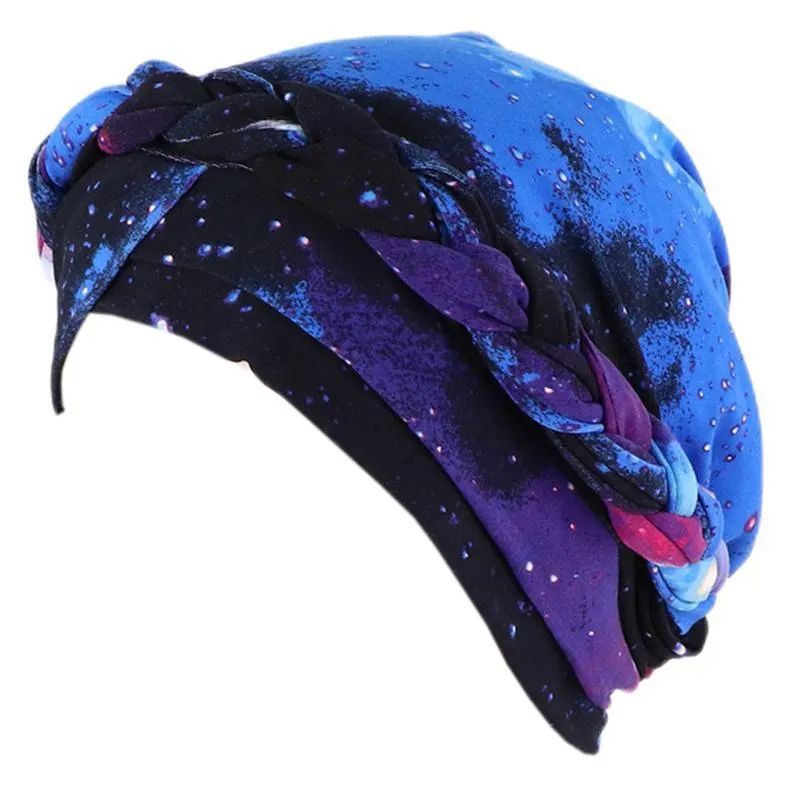 Bonnet / Skull Caps Design de mode Femmes Imprimer Chemo Cancer Tête Chapeau Cap Ethnique Bohème Pré-Noué Tresse Torsadée Couverture De Cheveux Wrap Turban Headwea