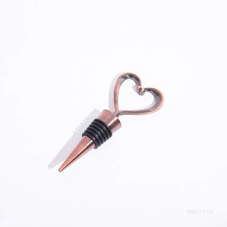 Champagne shape of love Metal Wine Bottle Stopper Rose Gold Silver Elegant Heart Lover Shaped Red Wine Stopper Kitchen Tools T2I525256355