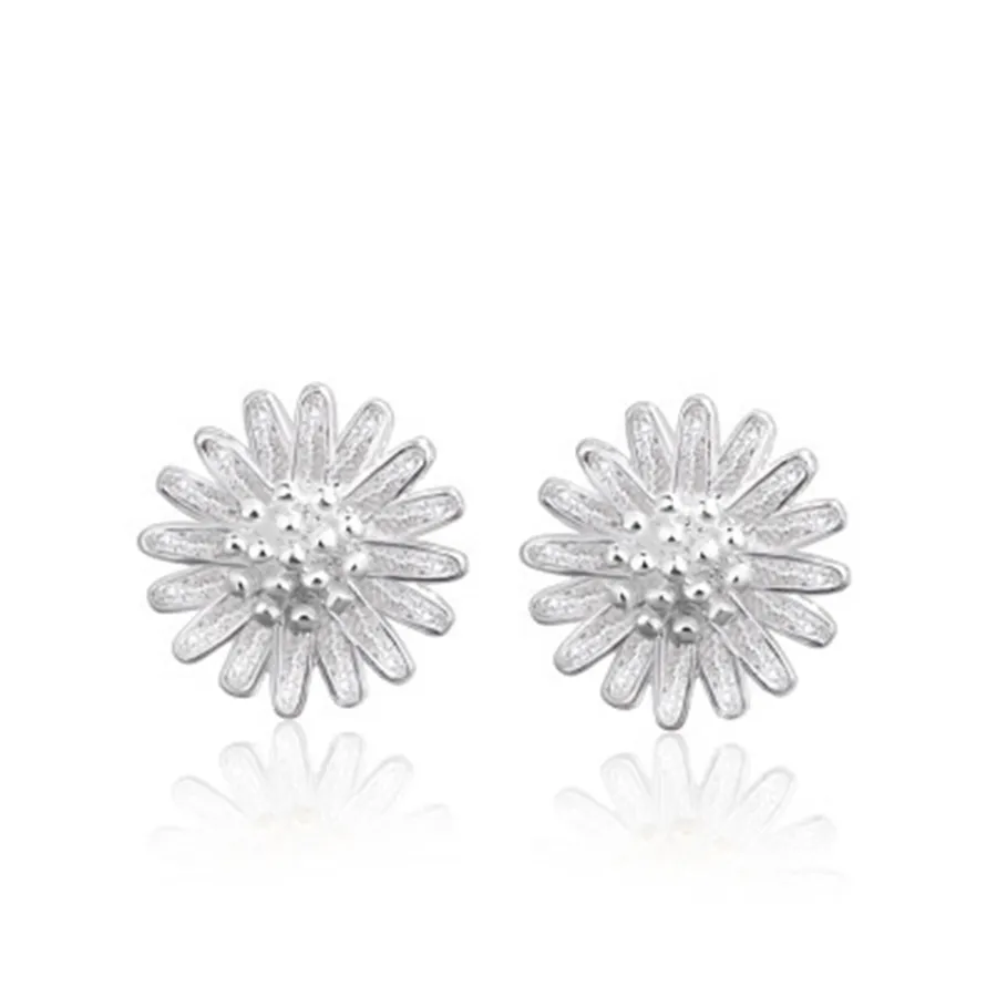 Koreanische Sonnenblumen-Ohrringe, Ohrstecker, Metall, gelb, silberfarben, Gänseblümchen, Sonnenblume, Schmuck für Frauen, trendig, niedlich, reizend, modisch, Geschenk. Fabrikpreis-Experte