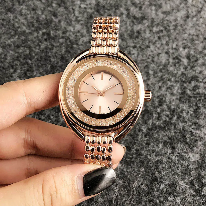 Reloj de marca para mujer y niña, relojes de pulsera de cuarzo con banda de acero y Metal estilo cisne de cristal SW04199i