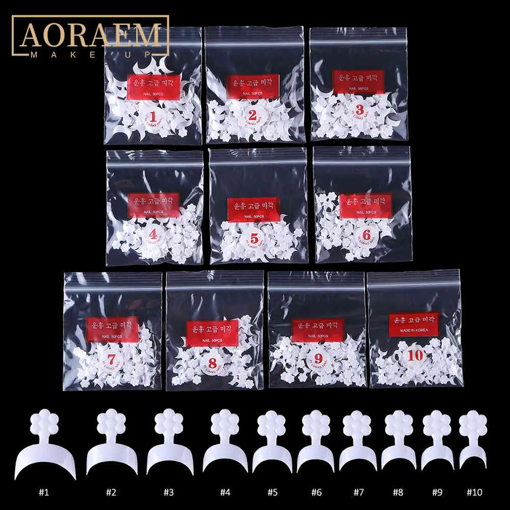 AORAEM Short French 500 Stück mit Tasche, alles für Maniküre, künstliche Spitze, weiße Verlängerung, falsche halbe Spitzen, zum Aufdrücken von Nagelkunst