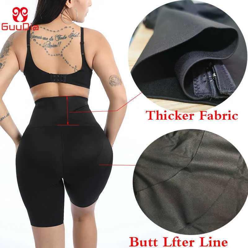 Guudia Legginsy Black Legging Tummy Control Majtki Korpus Czopiarki Kobiety Talia Trener Shapewear Workout Spodnie Odchudzające