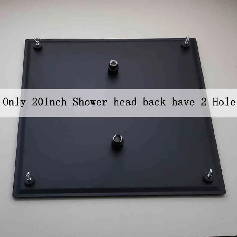KEMAIDI schwarzer LED-Quadrat-Regen-Duschkopf aus Edelstahl, 8–20 Zoll, ultradünn, Wahl für Badezimmer, Wand- und Deckenmontage, H1209