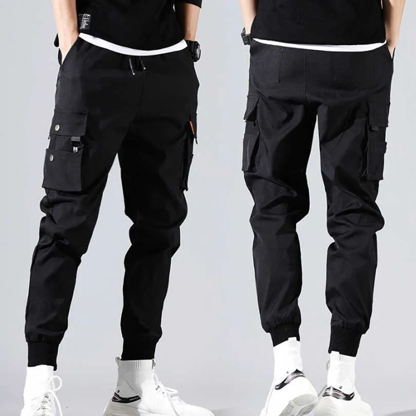 Pantalon de harem d'été mince polyester joggers tactiques pour garçons jogging cargo pantalon hommes harajuku avec poche 2021 vêtements pour hommes x0723