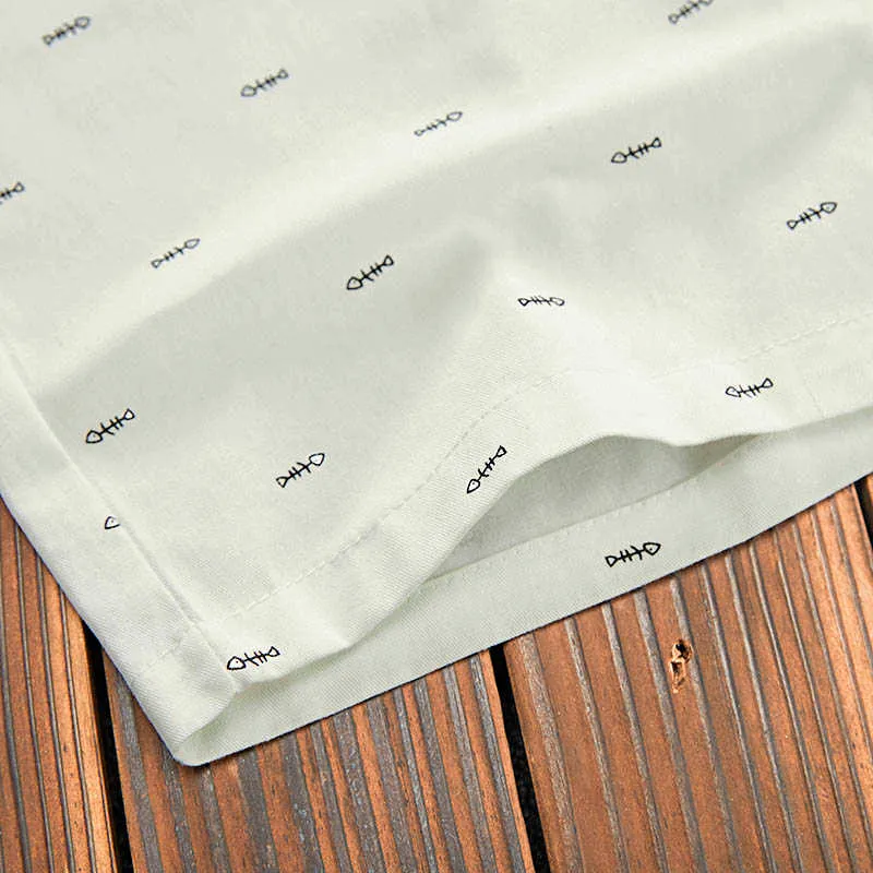 Pantaloncini di cotone con coulisse in vita elastica di marca AEMAPE vendita Uomo Estate Design al polpaccio Stampa a lisca di pesce Uomo 210712