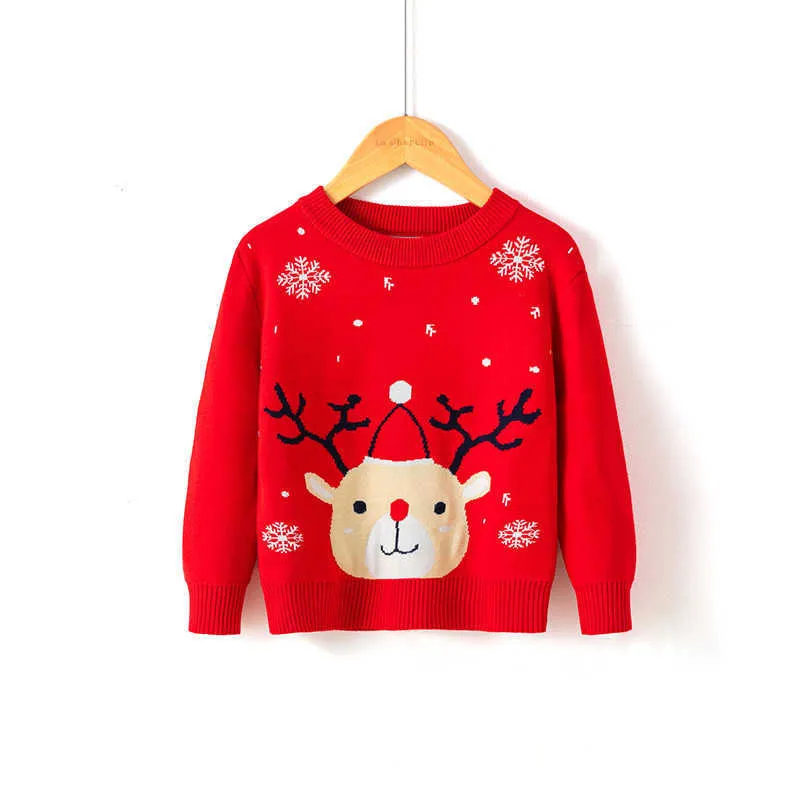Новейшая девочка мальчик вязаные свитера с длинным рукавом осенний свитер рождественские принт пуловер высококачественные детские трикотажные одежды y1024