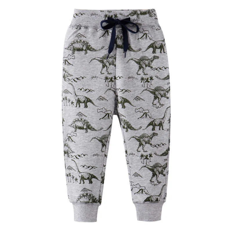 Top Marque Arrivée Animaux Enfants Pantalons De Survêtement pour Garçons Filles 2-7T Mode Sport Cordon Long Pantalon Bébé Dinosaures Pantalon 210529