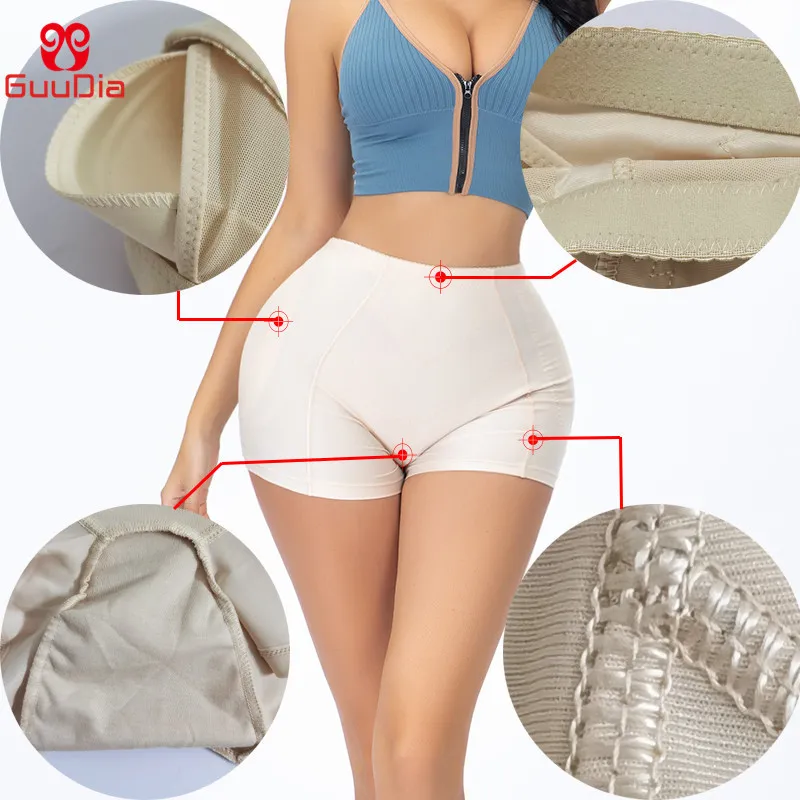 GUUDIA Removable Pads Women's Hip Butt Lifter Boy Shorts Sponge Padded Body Shaper Butt Hip Enhancer Control Panties Push Up 220307