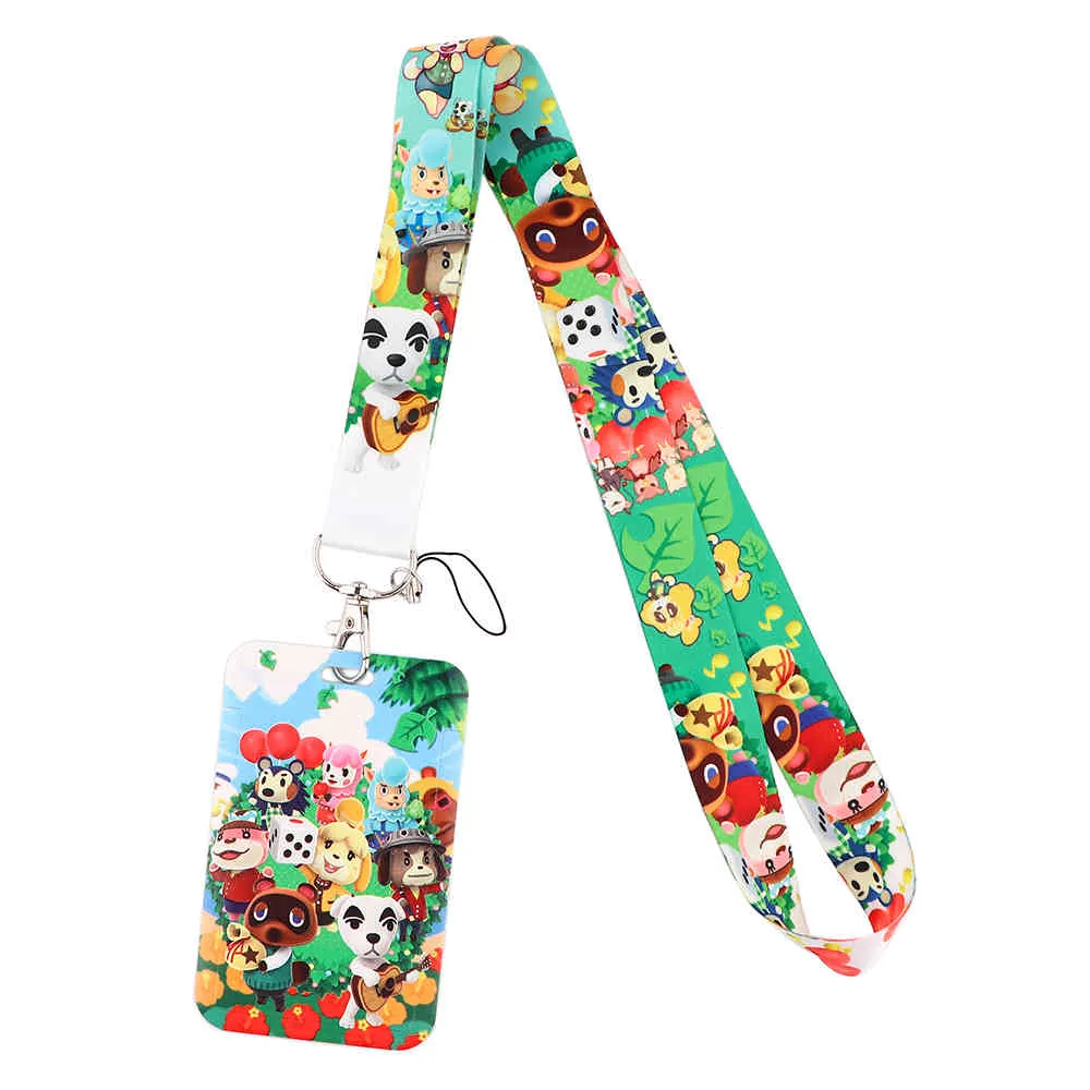 20 stks / partij J2783 Cartoon Animal Print Lanyard voor sleutelhalsriem Lanyard Card ID Gym Keychain Badge Houder DIY Hang Touw