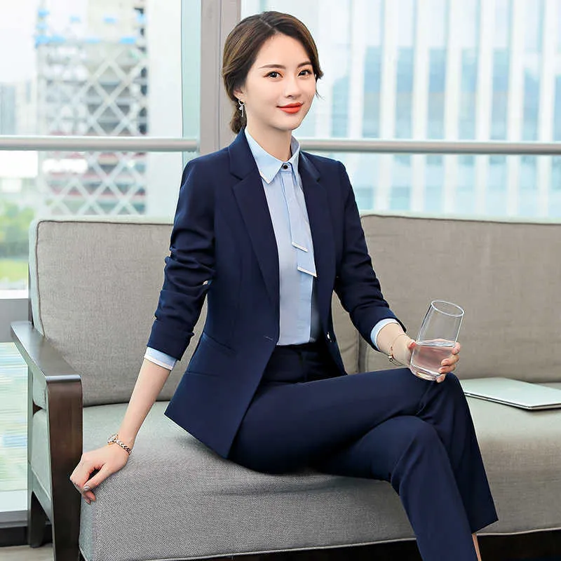 Gonna da donna professionale di alta qualità, adatta alla primavera e all'autunno, blazer casual, pantaloni slim fit, elegante 210527