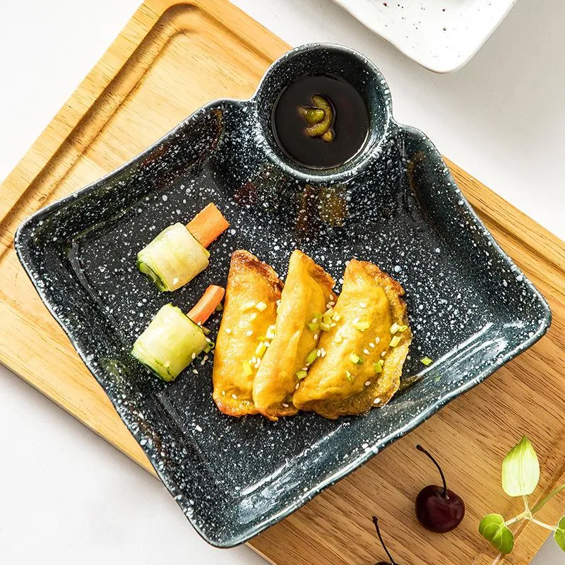 Dishes & Plates Japanese Creative Dumpling Plate Ceramic With Small Dish Breakfast Western Home Restaurant Tableware238P