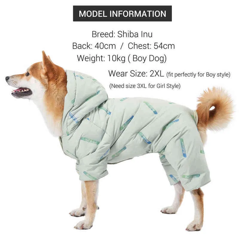 Gerçek Tüy Aşağı Ceket Köpekler için Su Geçirmez Süper Sıcak Giysi Küçük Orta Snowsuit Kış Tulum Kız / Erkek 220104