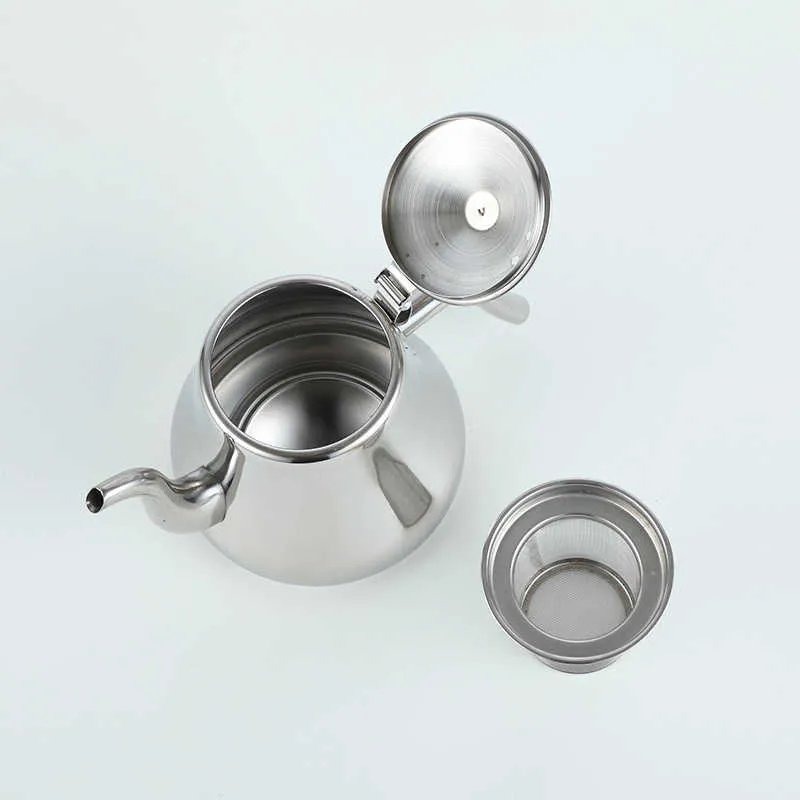 1000/1500ml Stainless Steel Royal Teapot Golden Silver Pot With Infuser Filter Coffee Kettle Water Drinkware 210621