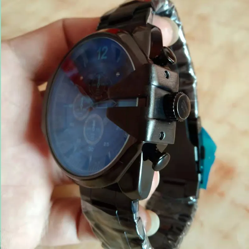 Montre de luxe pour hommes dz4318 grand cadran en acier inoxydable Quartz avec calendrier hommes montres montres-bracelets montres pour hommes247i