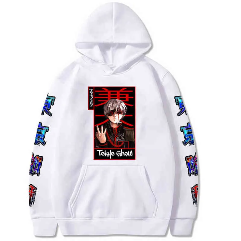 Tokyo Ghoul Unisex Hoodies Japanische Anime Kaneki Ken Gedruckt Herren Hoodie Streetwear Casual Sweatshirts H1227