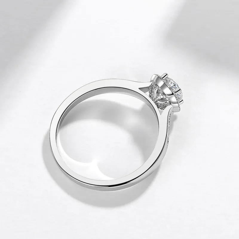 Panash 100% Original 925 Silver Wedding Ringar för Kvinnor Lyxig Fine Smycken Zirconia Diamond Ring Storlek 4-10 J-416