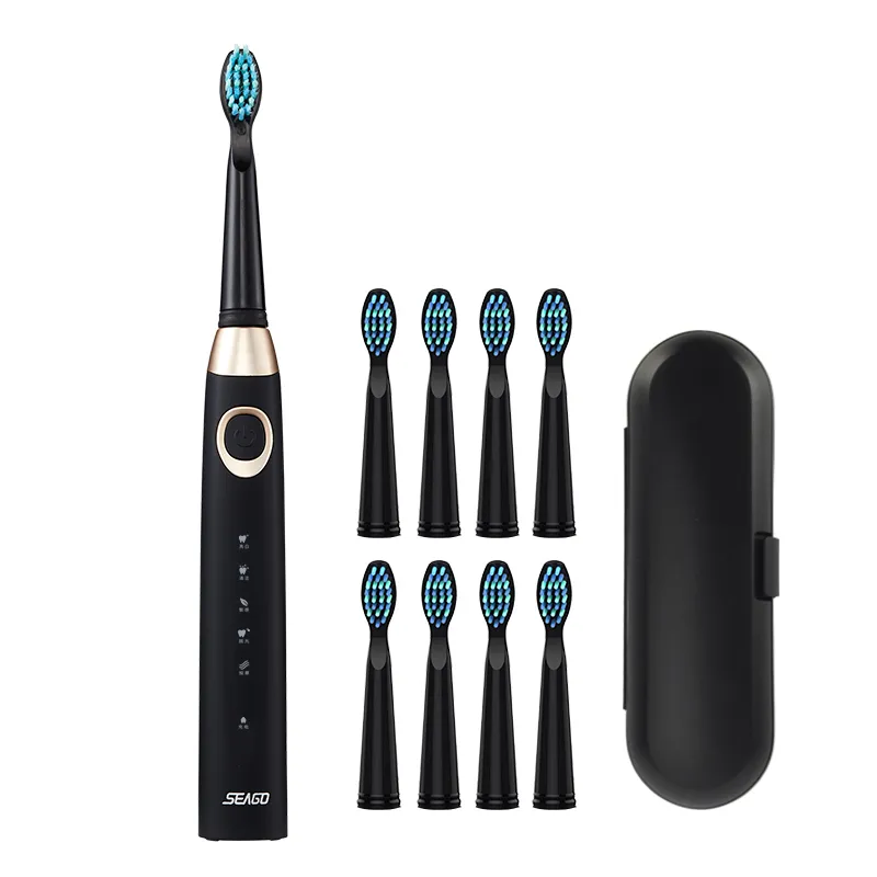 Toothbrush Seago Electric Toothbrush USB Rechargeable 5 Modes Smart Ultra Toothbrushes Travel Case Oral Care Brush 8 Teeth Heads Q05083326673