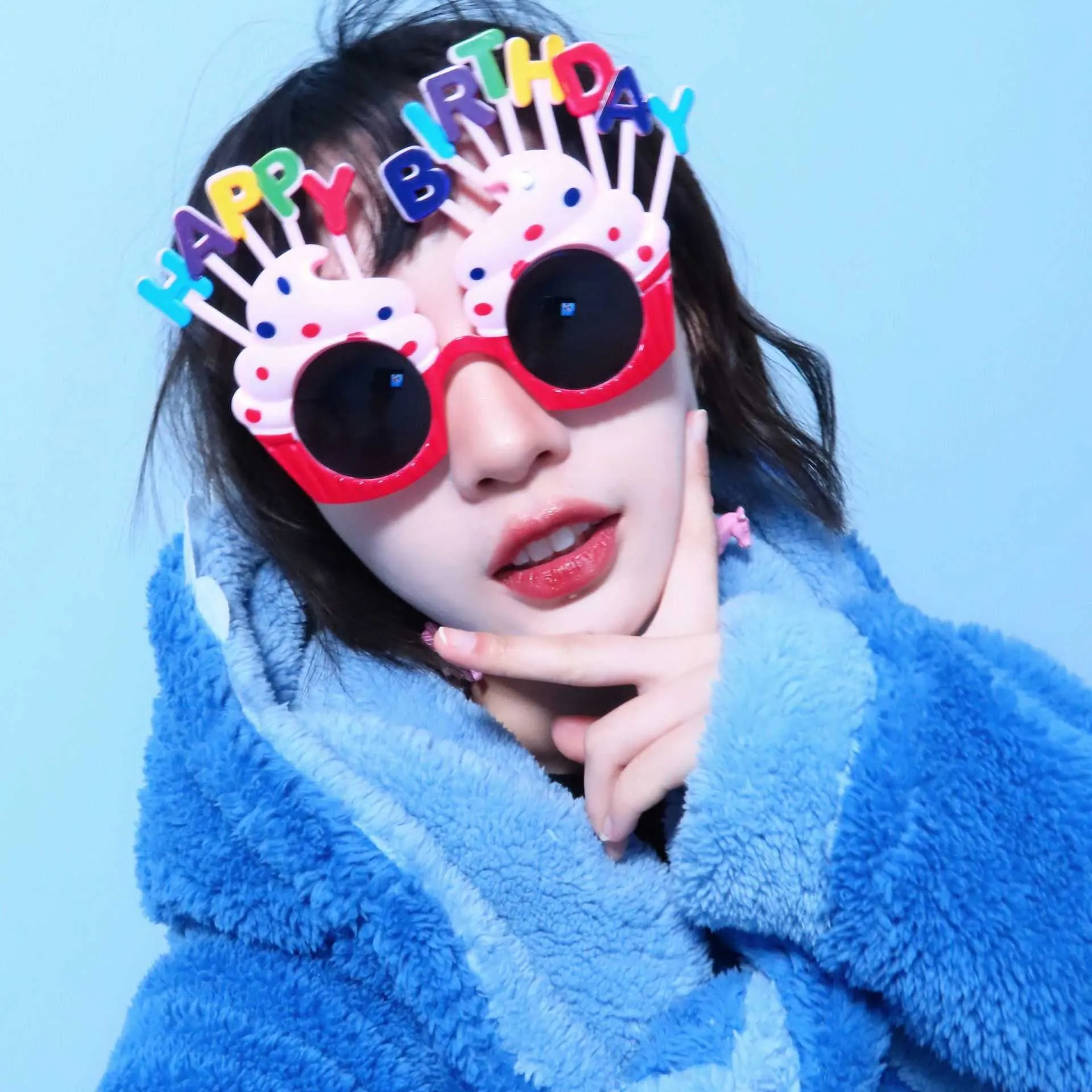 Wielofunkcyjne okulary Unisex Glitter Nowość Cosplay Eyewear Okulary Fanny Cute Party Sweet Cream Cake Szklane Nowość Dekoracji Prezenty Zabawki G69CSGL