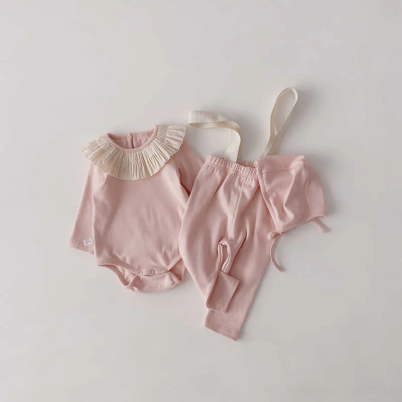 Bear Leader Born Baby Bambino Coreano Style Abbigliamento Casual Set Autunno Infant Cute Ruffles Abiti Bambino Principessa Abbigliamento 210708