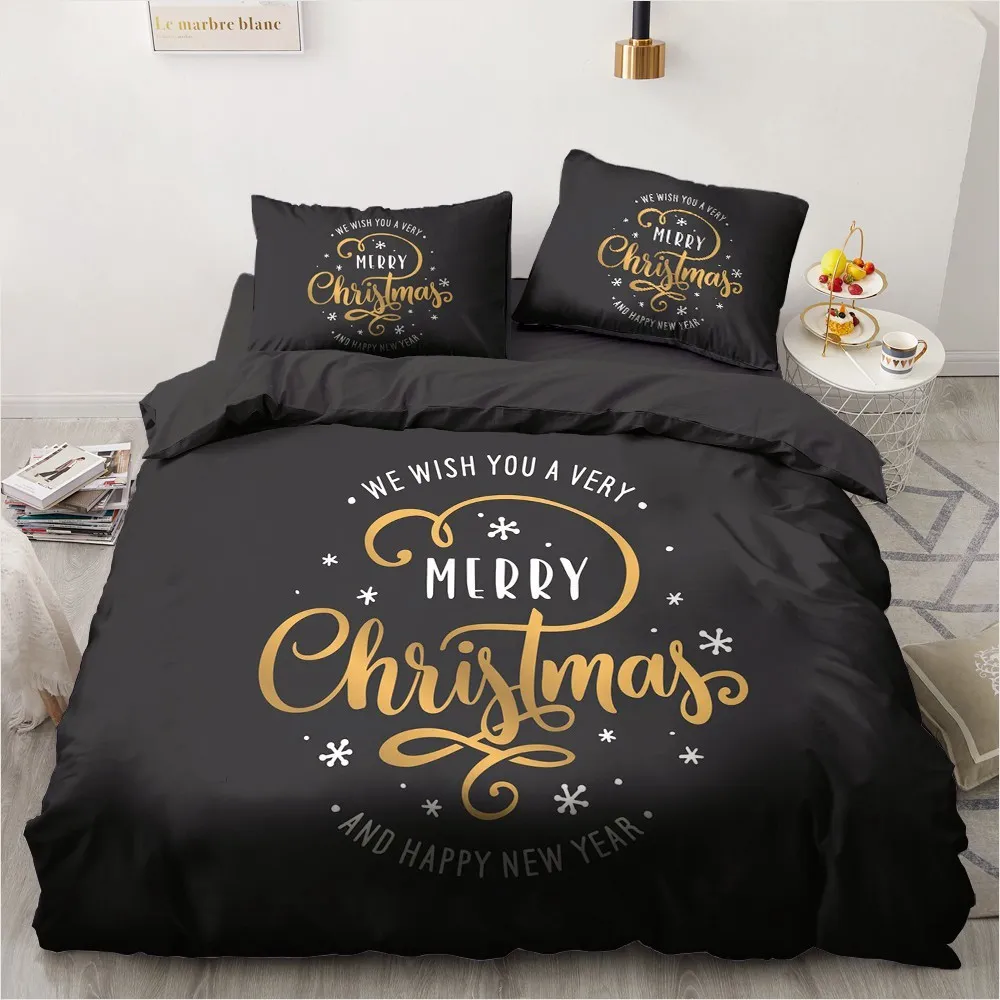 3D Christmas Design Comforter Case Duvet Quilt Cover Bedding Set Double King Queen Double Single Size Home Textile 2103192361