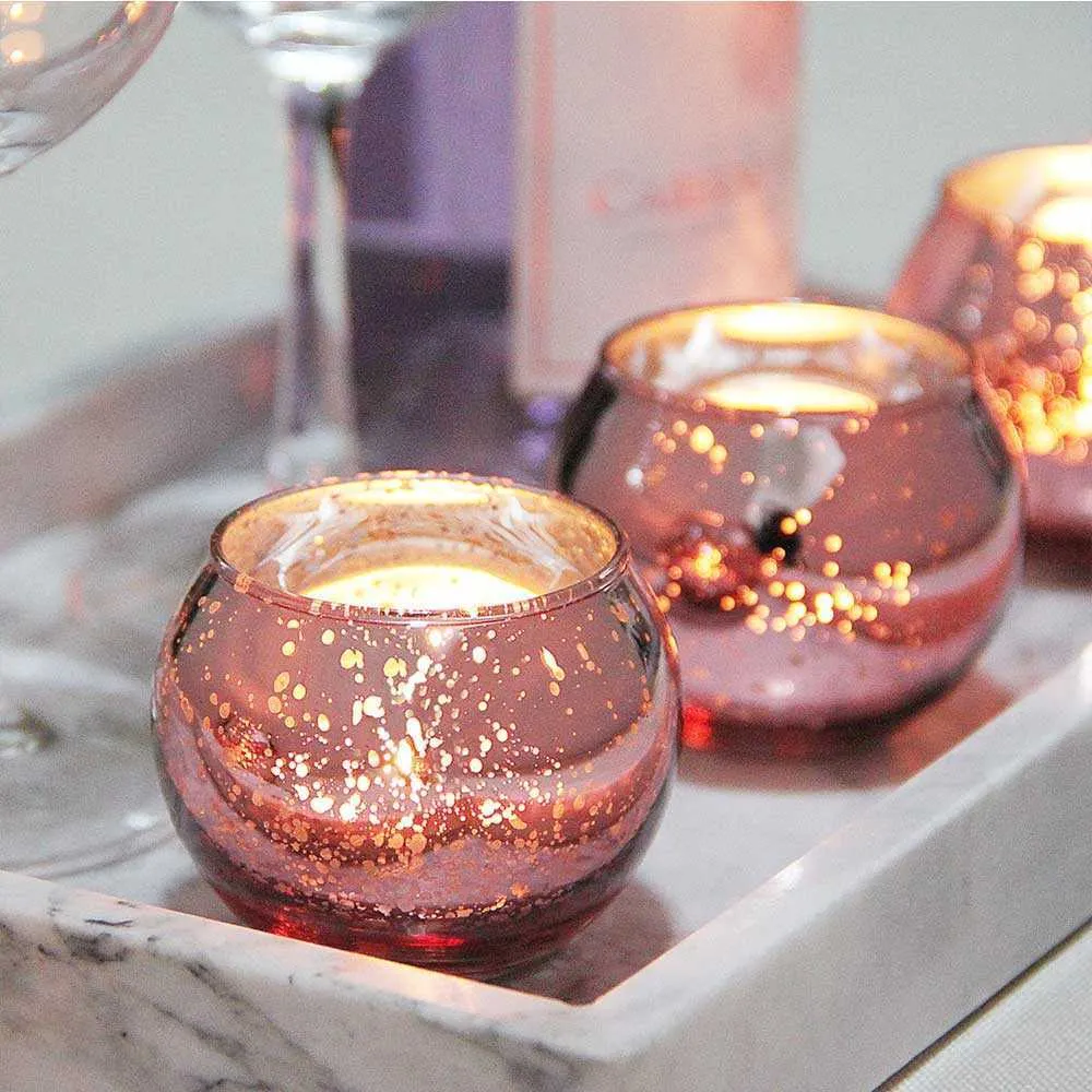 12 sztuk Szkło Tealight Candle Holder Wedding Glass Decor Uchwyt Świeca Wotywne Imprezy El Cafe Bar Home Decor Dostawy 210722