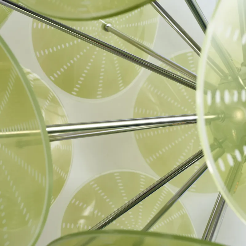 Handblåst glas kristall ljuskrona LED-konsthängande lampor grön diameter100cm Inomhusbelysning Modernt vardagsrum dekoration