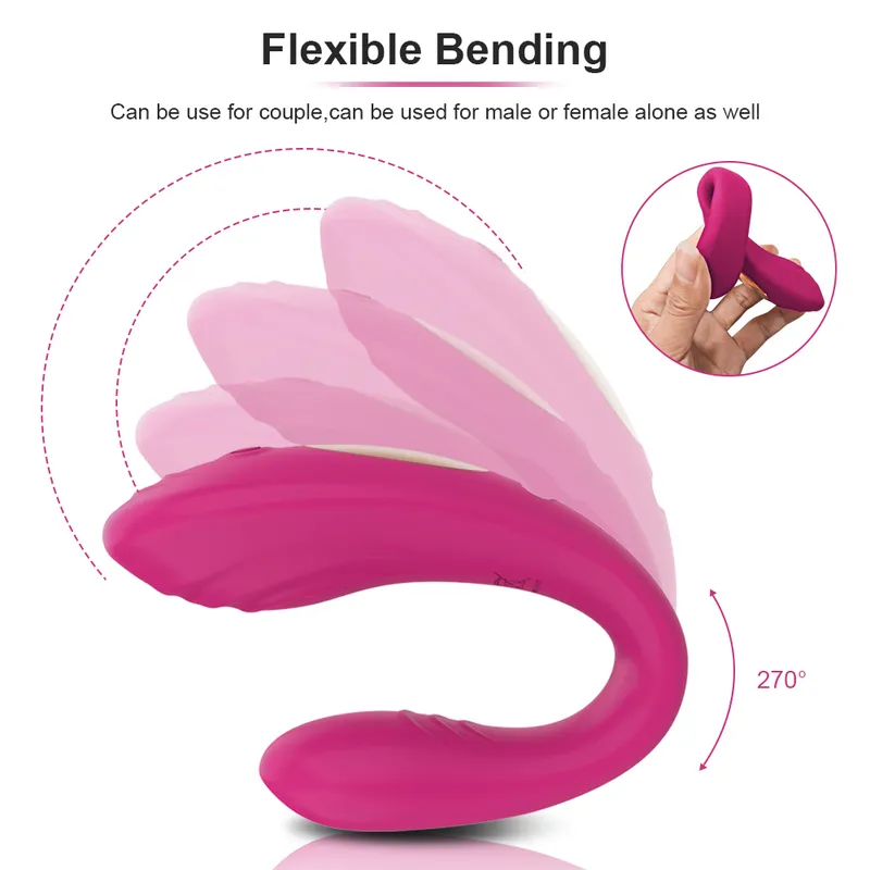 Érotique sans fil Nous partageons Vibe Télécommande U Forme Gode Vibrateur G Spot Clitoris Stimulateur Couples Adultes Sex Toys pour Femme 220304
