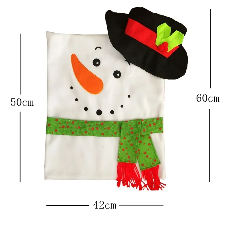 Ensemble de casquettes de noël en forme de bonhomme de neige, 1 pièce, couvre-dos de chaise, chapeau de Table, accessoires pour la maison