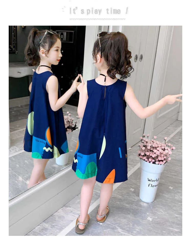 Robes de fille bébé enfants robe style coréen robes de princesse pour enfants été 4-10 ans Q0716