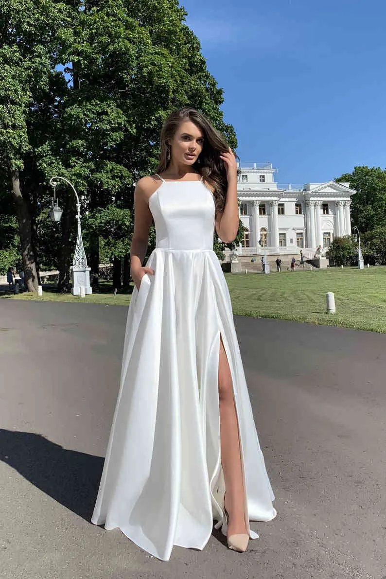 Женское платье без рукавов сплит белые сексуальные пляжные платья плюс размер длинный богемник для моды 210513