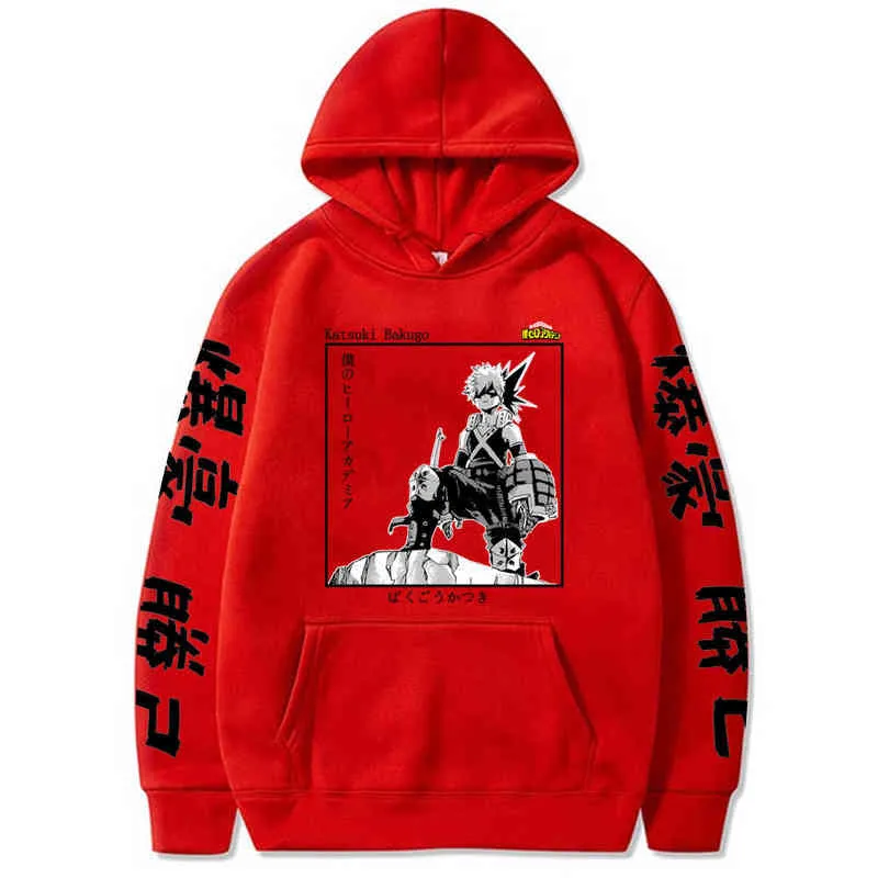 2021熱い日本のアニメ私のヒーローアカデミアパーカー男性/女性長袖スウェットシャツDeku Bakugou Shodo Hoddie for Teens H1227