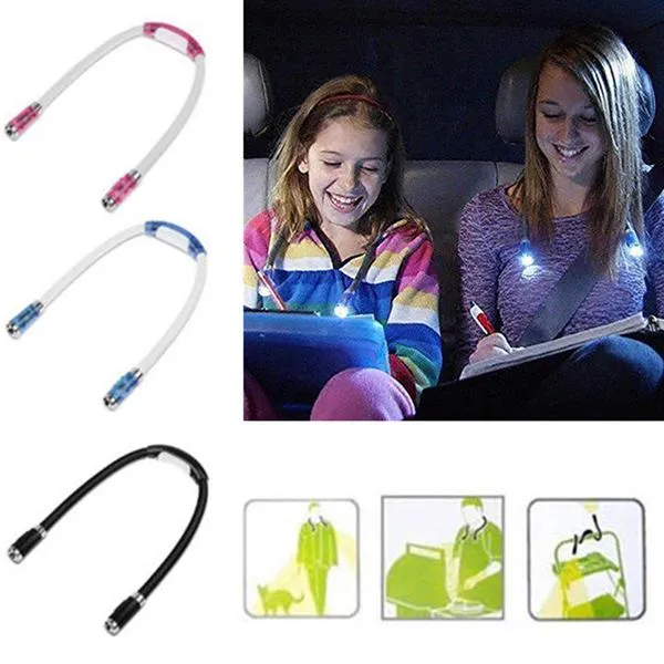 Luces de libro manos flexibles luz LED para el cuello lámpara de lectura noche Camping MAL999300f