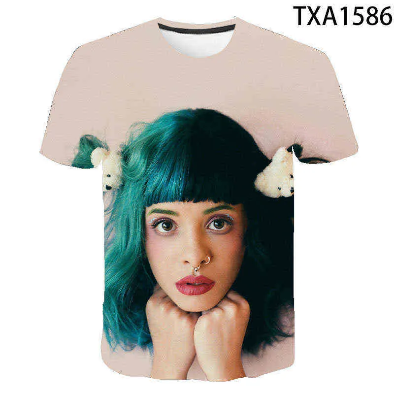 Chanteur Melanie Martinez T-Shirt Oversize O-cou Tops Harajuku À Manches Courtes Cool Mode Casual Plus La Taille Tee Tops G1217