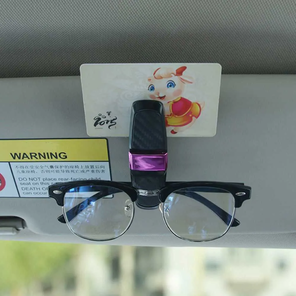 Custodie occhiali portatili auto Morsetto biglietti da visita Visiera parasole auto Porta occhiali da sole Accessori occhiali in ABS