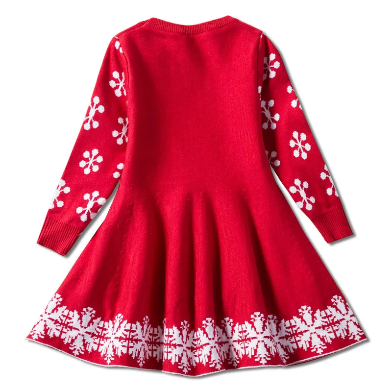 Kızlar Kazak Elbise Noel Cadılar Bayramı Geyiği Uzun Kollu Elbise Sonbahar Kış Kalın Çocuk Etek Çocuk Giysileri Sıcak
