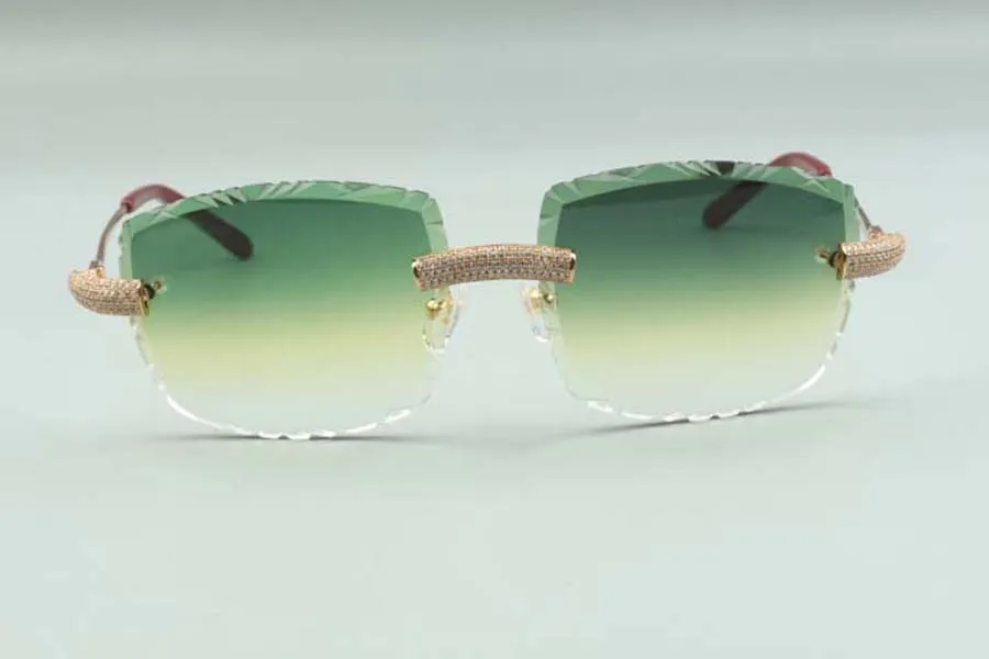 Солнцезащитные очки для старших дизайнеров 2021, 3524023, режущие линзы, микропаве, бриллианты, металлические проволоки, очки, размер 58-18-135 мм209h