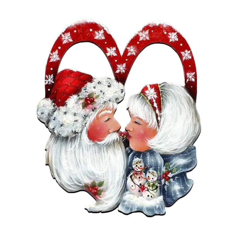 Decorações de Natal Amor de Papai Noel Festivo Grinalda Decoração Painel de Porta Janela Cabide Vermelho para Home269o
