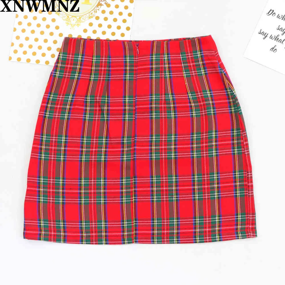 Zomer Plaid Sexy Korea Split Harajuku kleding potlood rokken womens mini kawaii rode vrouwelijke vintage meisje rok 210520