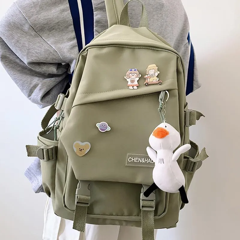 패션 여성 배낭 방수 나일론 kawaii 스쿨 가방 십대 소녀 대학생 노트북 mochila 귀여운 femal rucksack261t