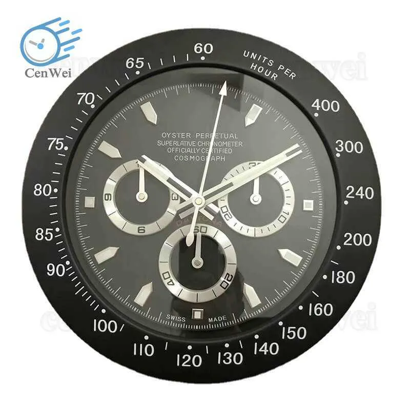 ساعة حائط فاخرة ذات تصميم فني ساعات معدنية فنية كبيرة معدنية رخيصة ساعة حائط GMT ساعة حائط خضراء X0726.5