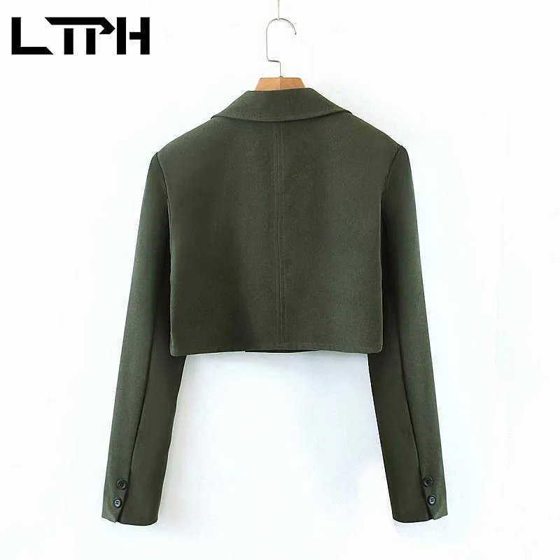 Ltph moda corduroy alto cintura pacote quadril saia fatos design fino curto blazer jaqueta mulheres dois pedaços conjunto outono 210730